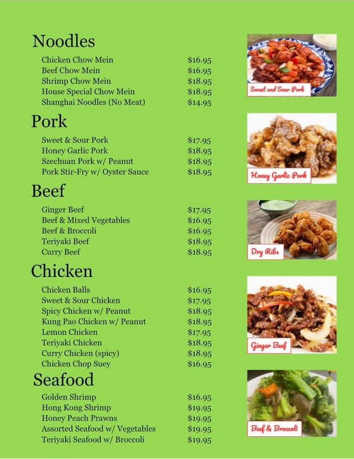 Pork, Chicken, Beef & Seafood