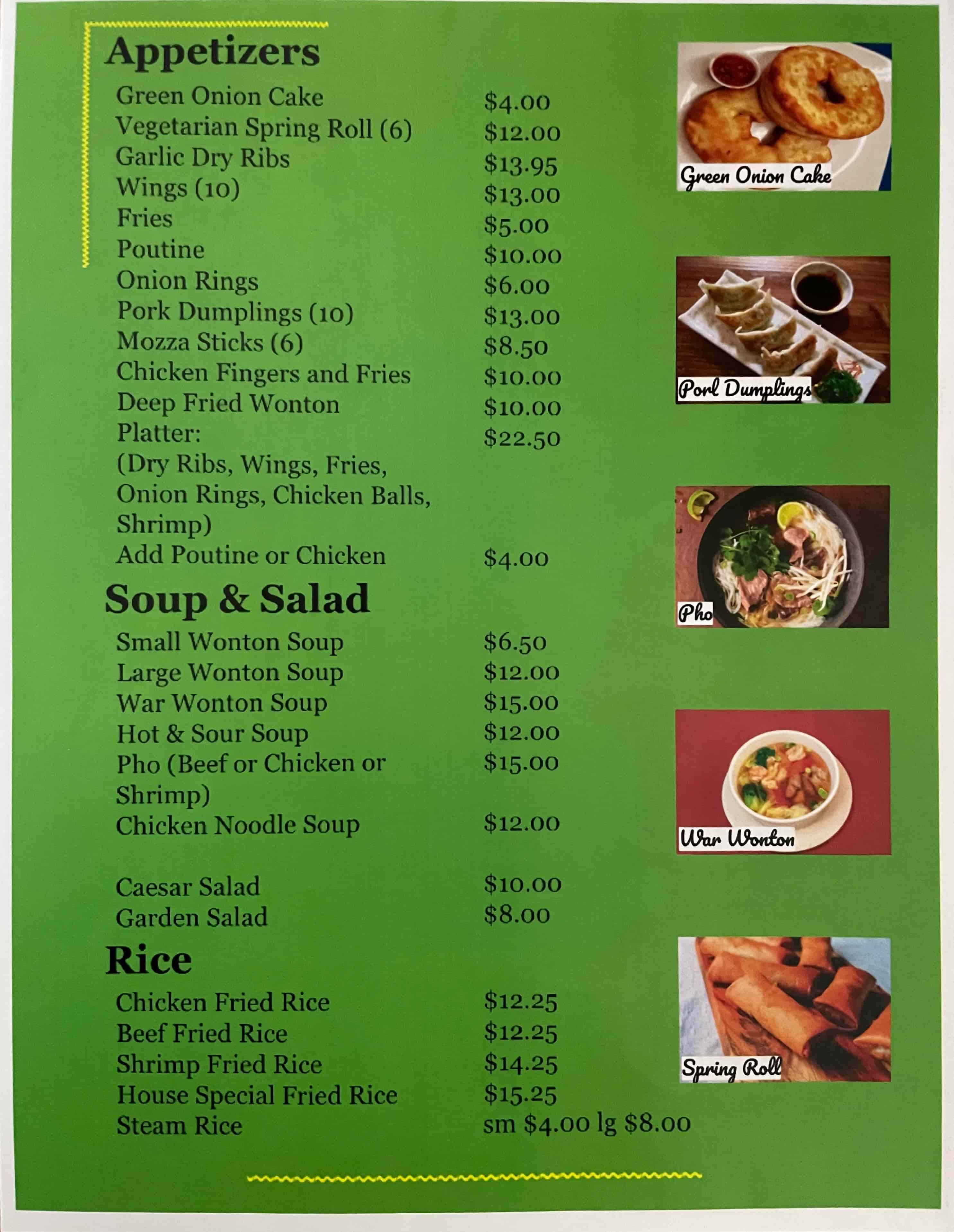 Apps, Soup, Salad & Rice