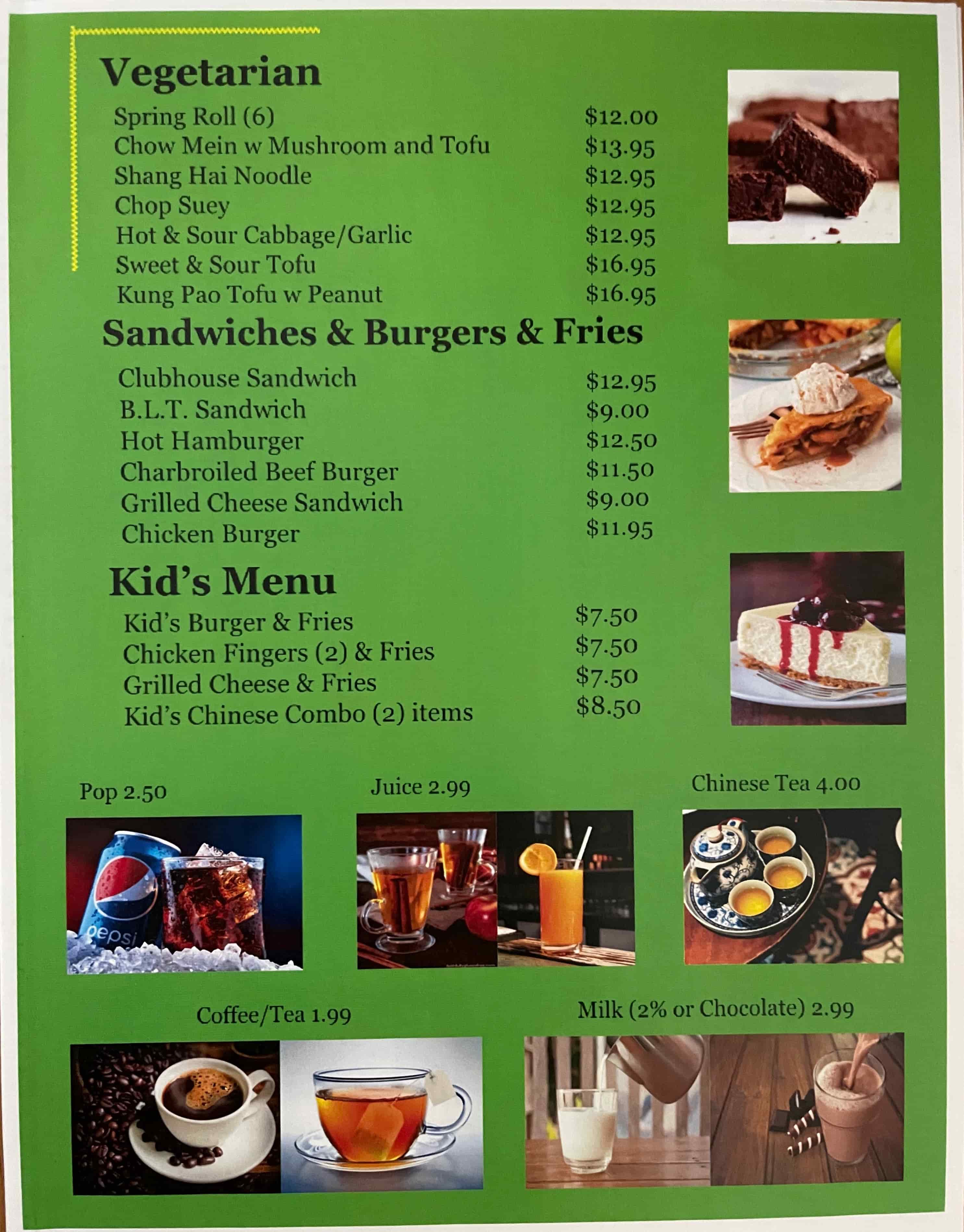 Vegetarian, Sandwiches, Burgers & Kids