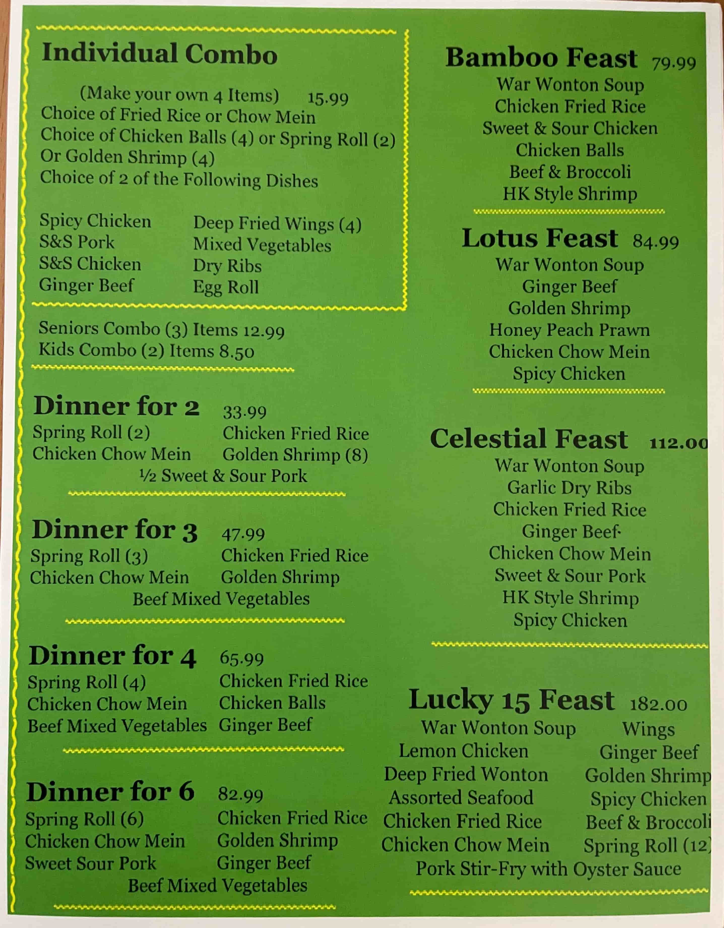 Combos, Dinners & Feasts
